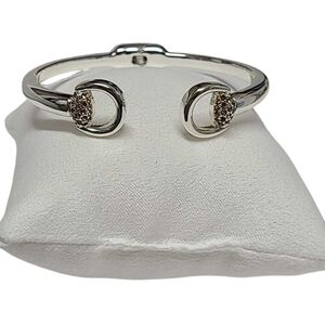 Bomb Party Rhodium Hinged Cuff Bracelet NWOT